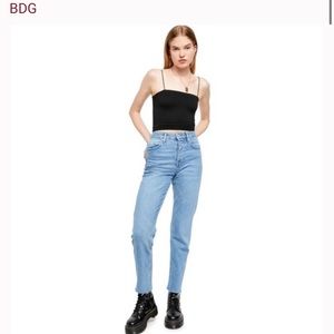 Tags denim jeans trendy vintage look slim straight fashion mom. Button fly